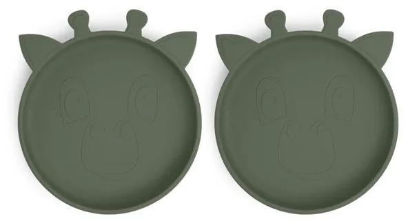 Nuuroo Akila silikon-tallerken 2-pakning - Dusty Green